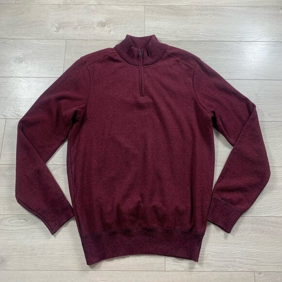 Robert Graham Burgundy 1/4 Zip Pullover Sweater - Picture 2 of 8